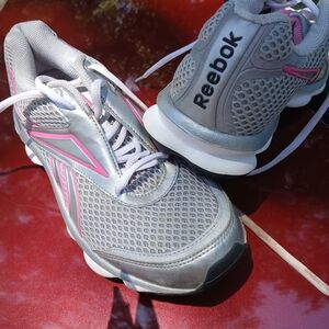 Reebok Women's Silver and Pink Athletic Shoes